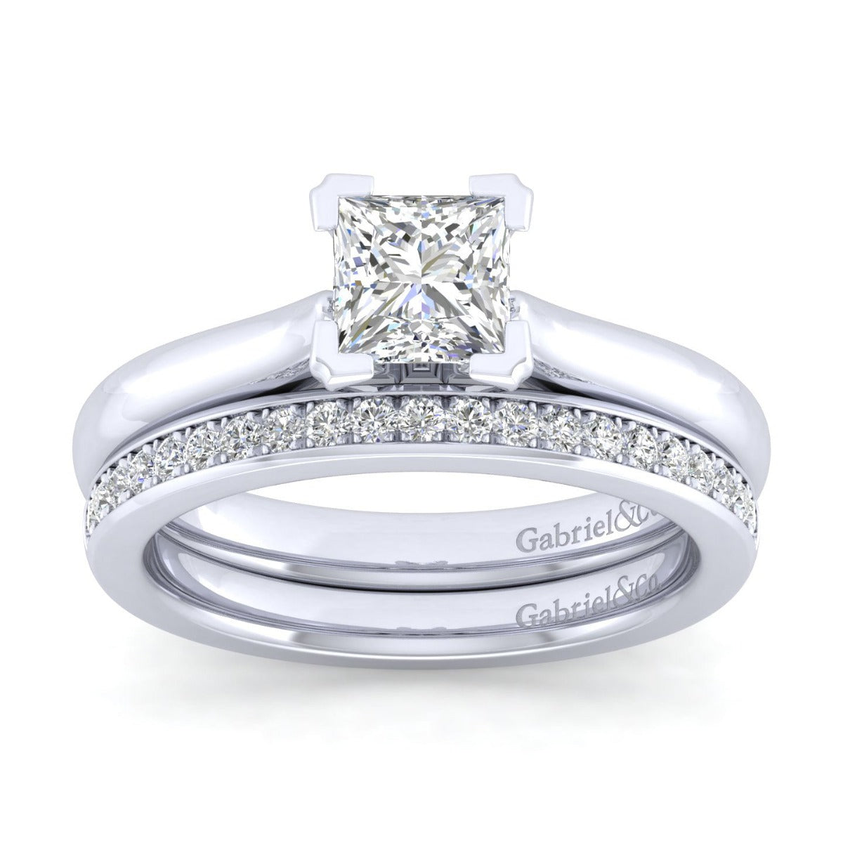 Lauren - 14K White Gold Princess Cut Semi-Mount Ring