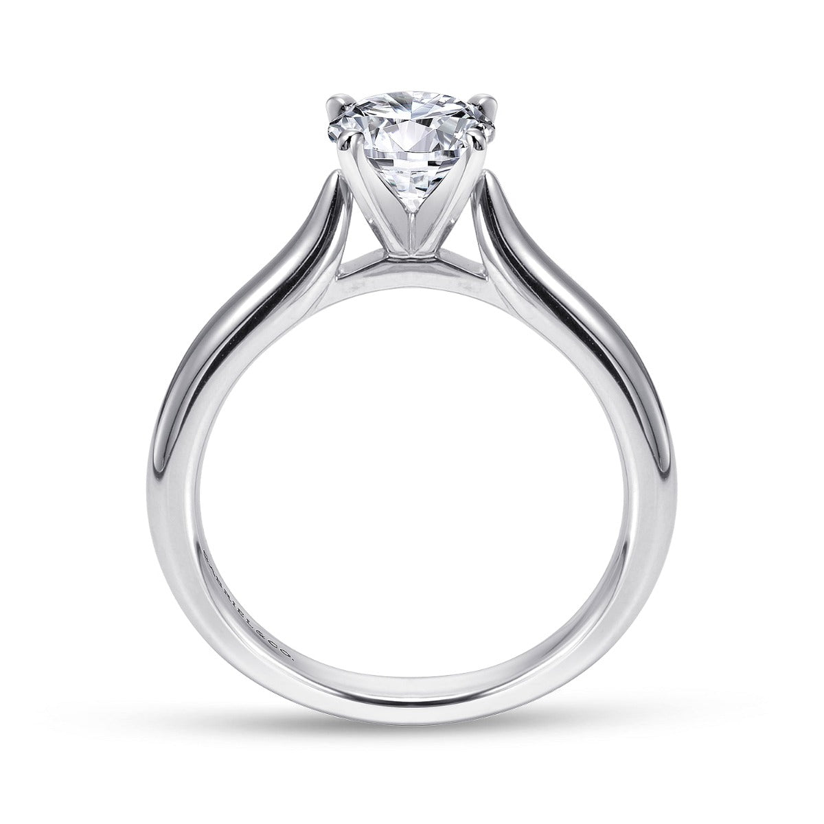 Lauren - 14K White Gold Round Semi-Mount Ring