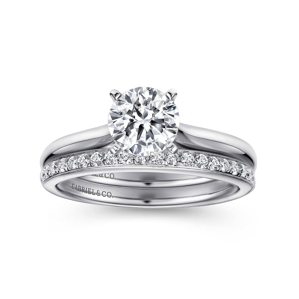 Lauren - 14K White Gold Round Semi-Mount Ring