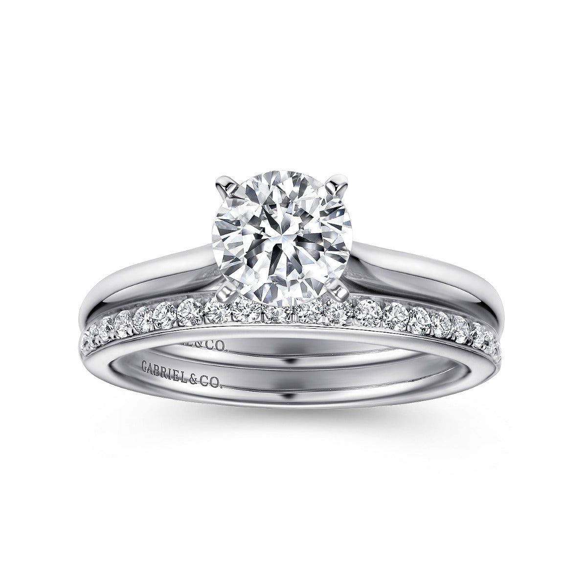 Lauren - 14K White Gold Round Semi-Mount Ring