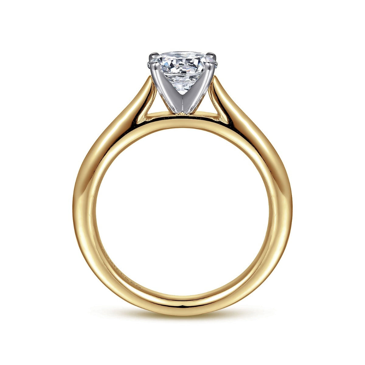 Michelle - 14K White-Yellow Gold Round Semi-Mount Ring