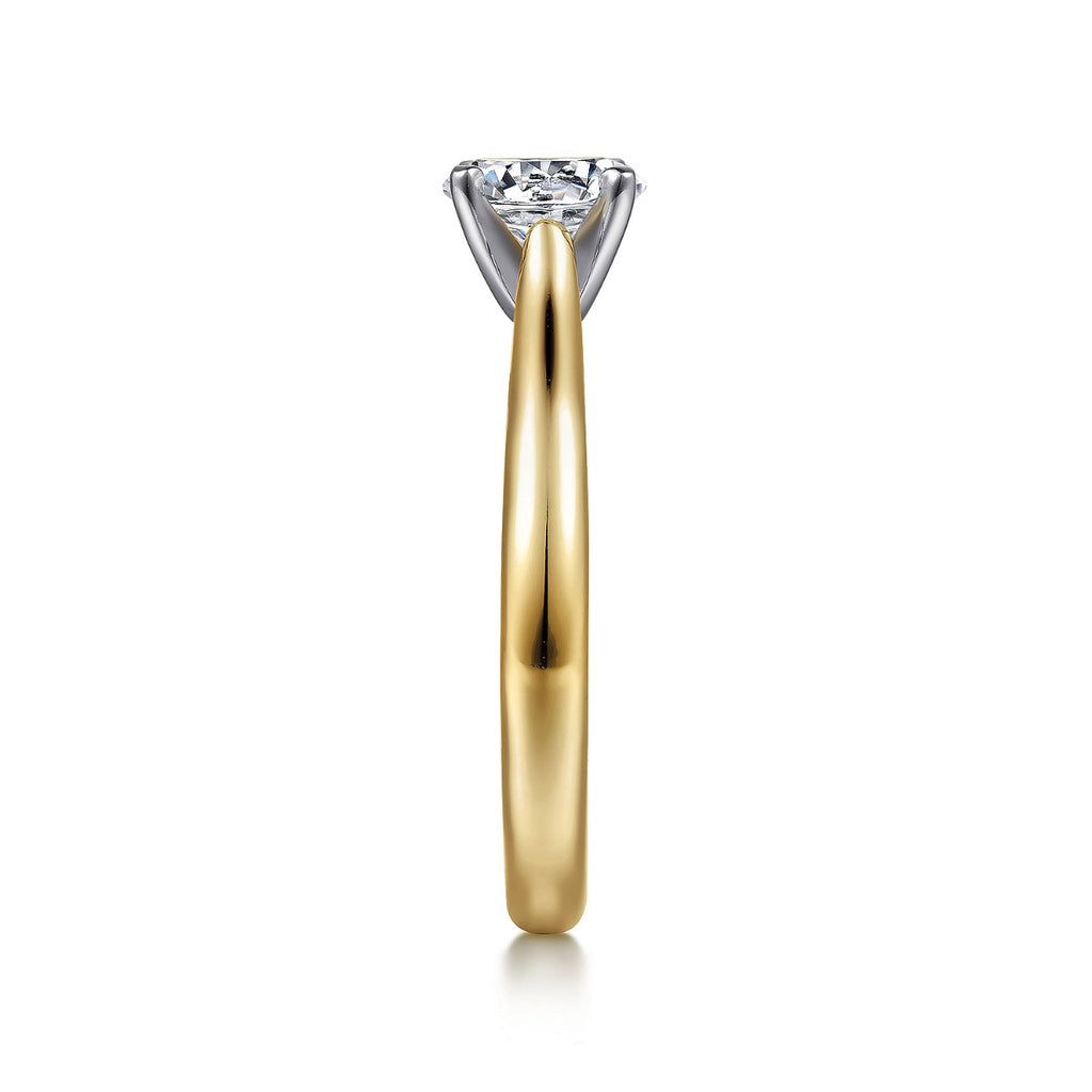 Michelle - 14K White-Yellow Gold Round Semi-Mount Ring