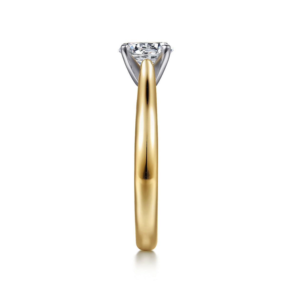 Michelle - 14K White-Yellow Gold Round Semi-Mount Ring