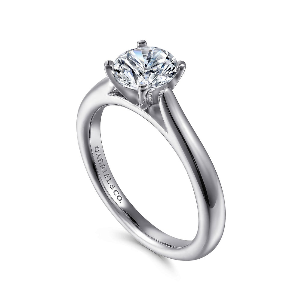 Michelle - 14K White Gold Round Semi-Mount Ring
