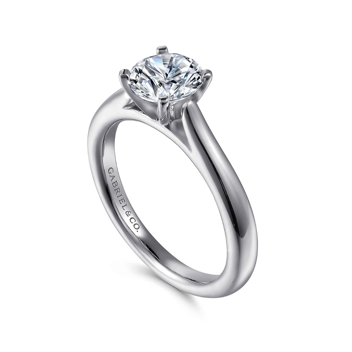 Michelle - 14K White Gold Round Semi-Mount Ring