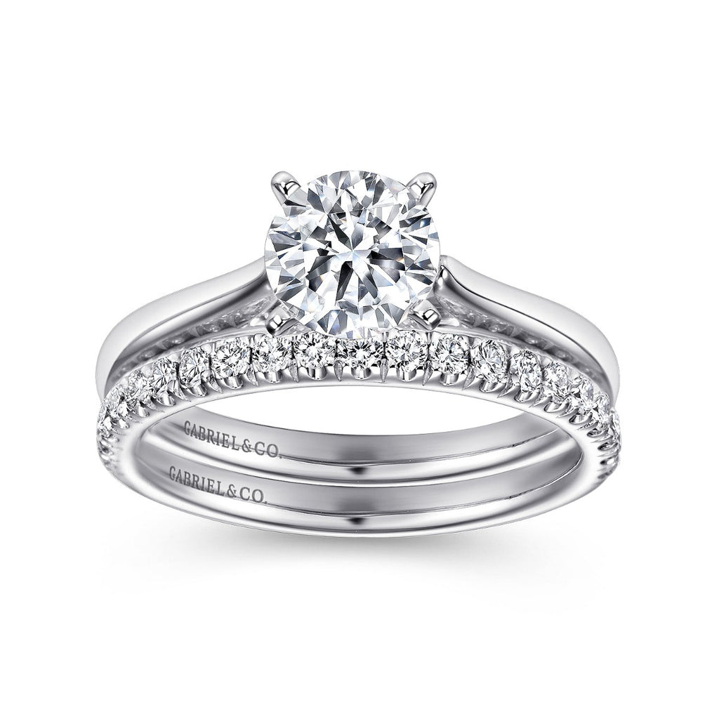 Michelle - 14K White Gold Round Semi-Mount Ring