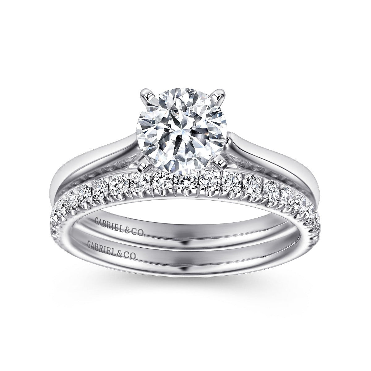 Michelle - 14K White Gold Round Semi-Mount Ring
