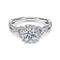 Marissa - 14K White Gold Round Halo Semi-Mount Ring