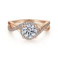 Courtney - 14K Rose Gold Round Halo Semi-Mount Ring