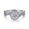 Courtney - 14K White Gold Round Halo Semi-Mount Ring