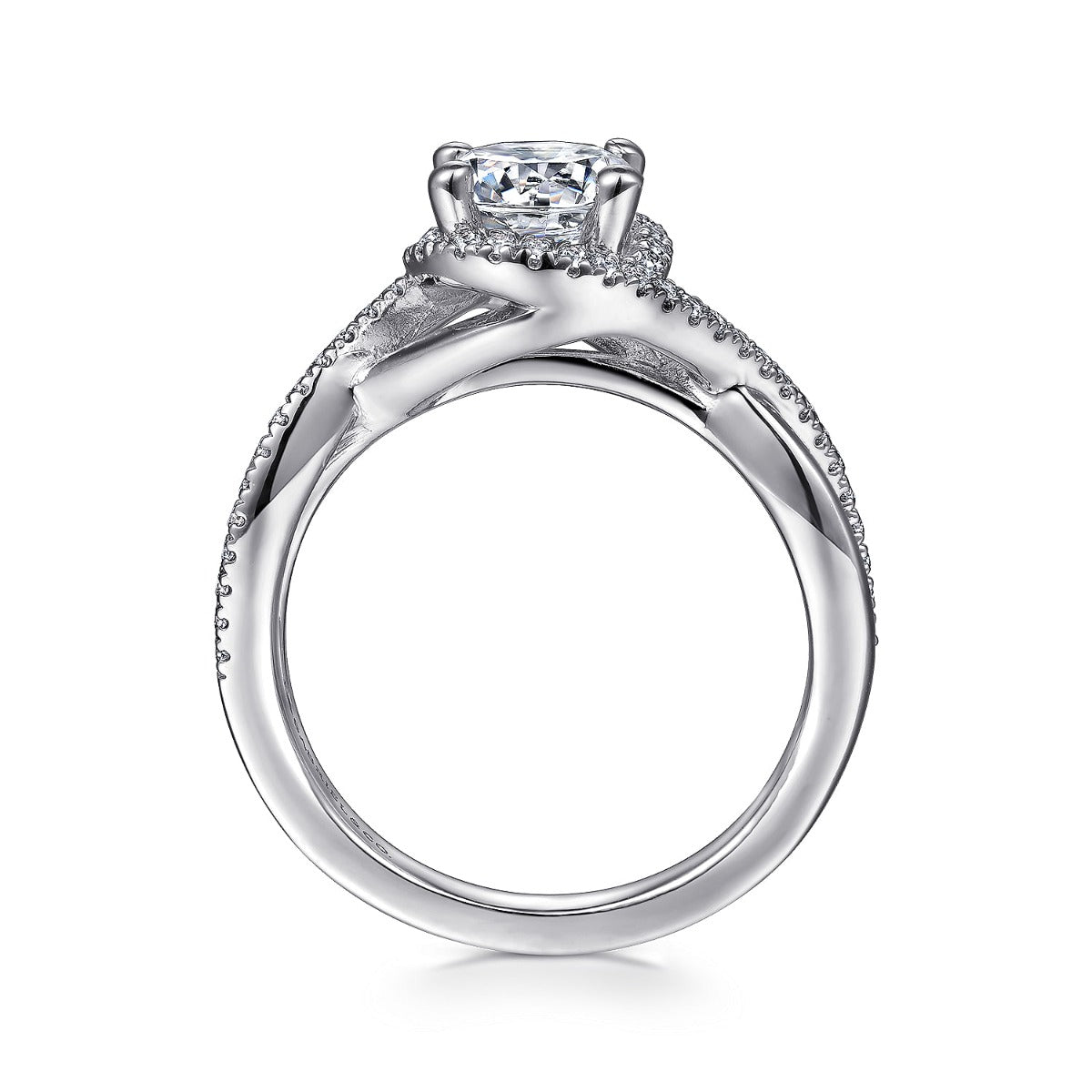 Courtney - 14K White Gold Round Halo Semi-Mount Ring