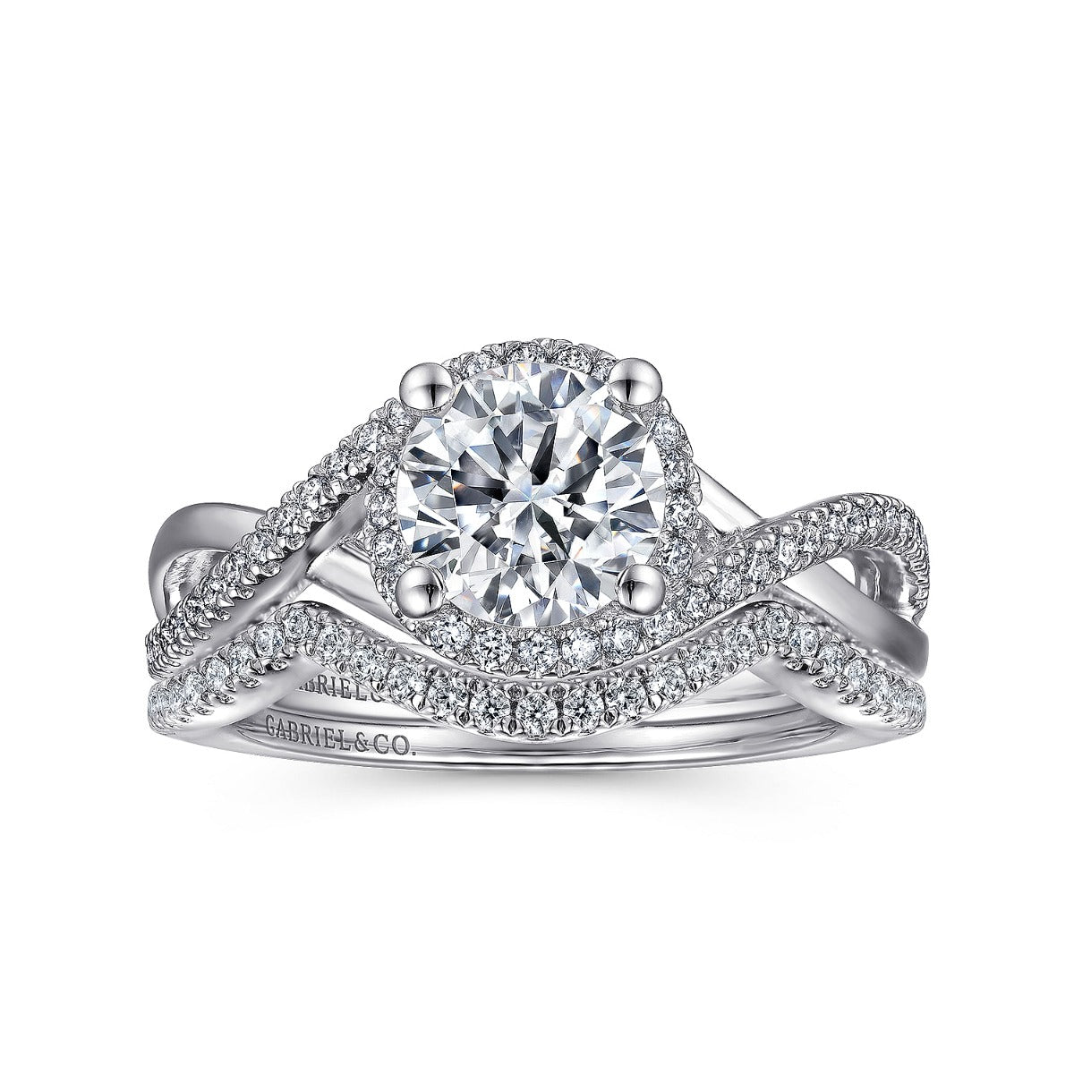 Courtney - 14K White Gold Round Halo Semi-Mount Ring