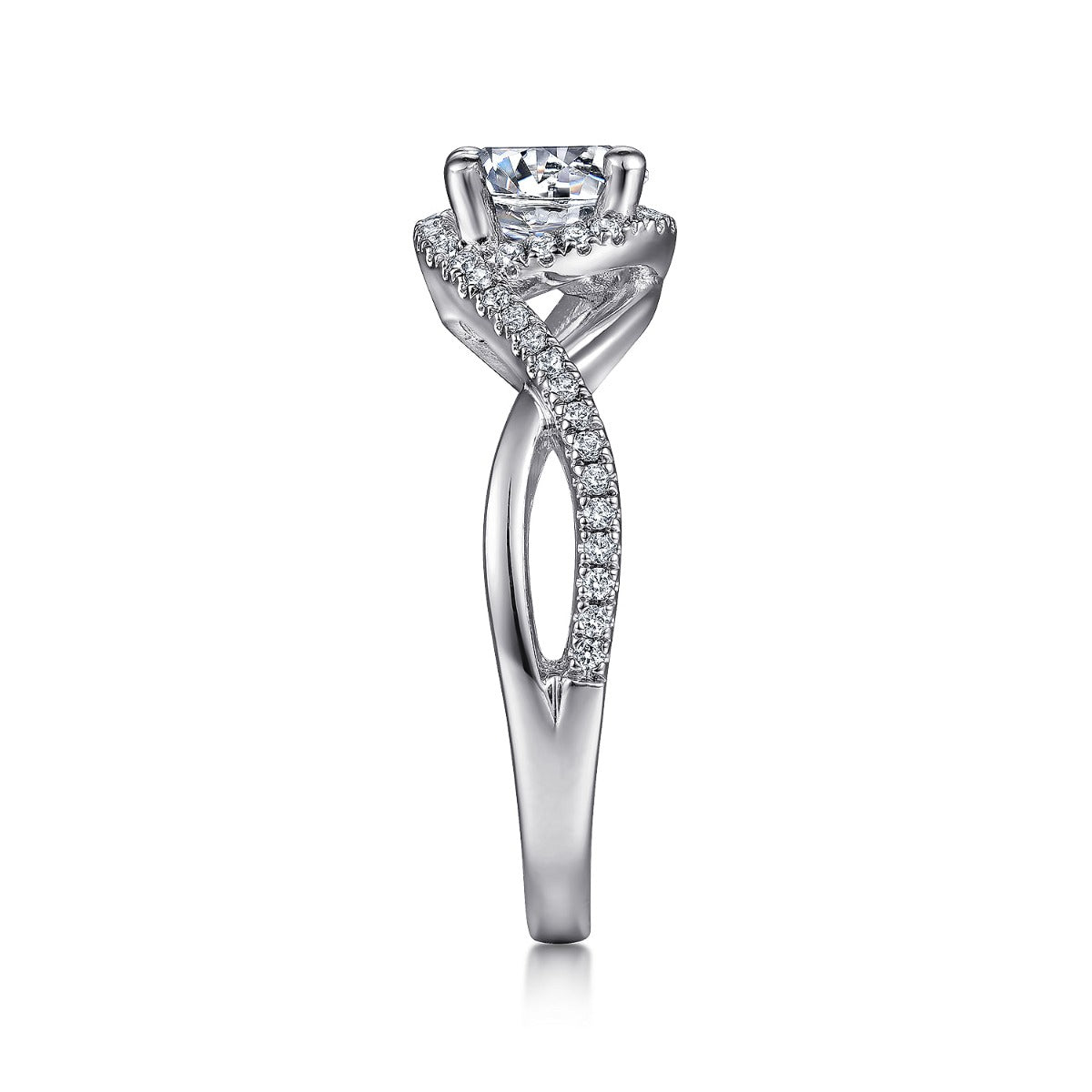 Courtney - 14K White Gold Round Halo Semi-Mount Ring