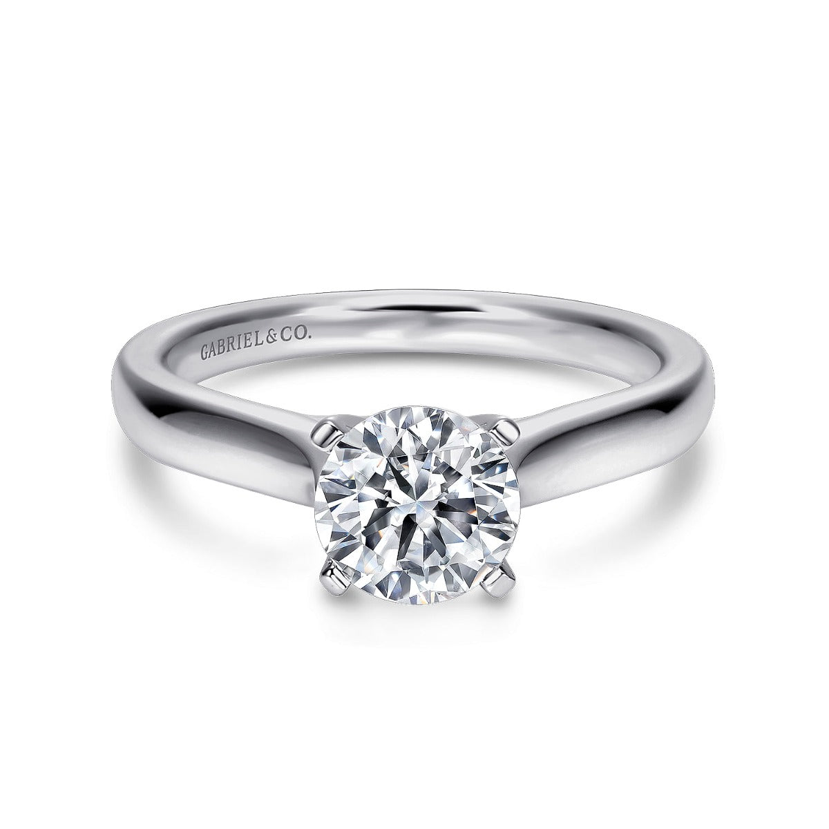McKinley - 14K White Gold Round Semi-Mount Ring