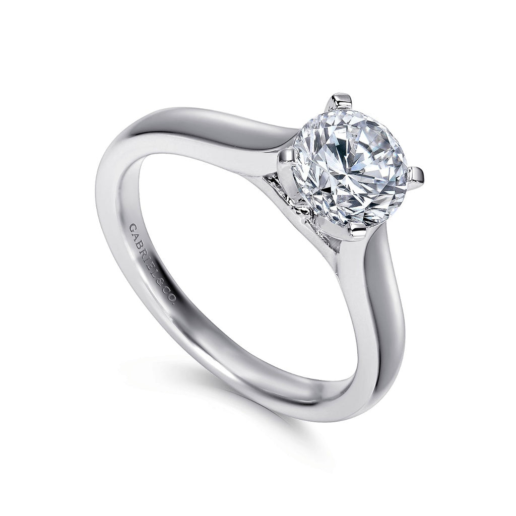 McKinley - 14K White Gold Round Semi-Mount Ring