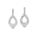1 CTW Diamond Teardrop Halo Drop Earrings in White Gold