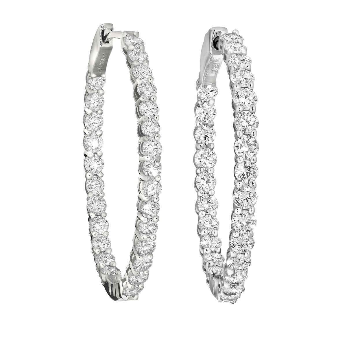 Brilliance Hoops Lab Grown 5 ctw Diamond Earrings in White Gold IGI Certified