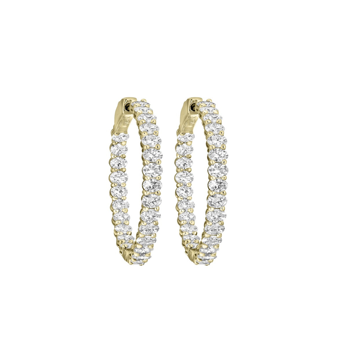 Endless Sparkle Lab Grown 5 ctw Yellow Gold Diamond Hoop Earrings *IGI Certified*