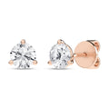 3-Prong Martini Solitaire Stud Earrings (Round)