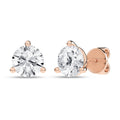 3-Prong Martini Solitaire Stud Earrings (Round)