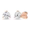 3-Prong Martini Solitaire Stud Earrings (Round)