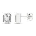 Bezel-Set Solitaire Stud Earrings (Emerald)