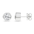 Bezel-Set Solitaire Stud Earrings (Round)