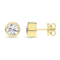Bezel-Set Solitaire Stud Earrings (Round)