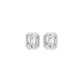Bezel-Set Solitaire Earrings (Emerald)