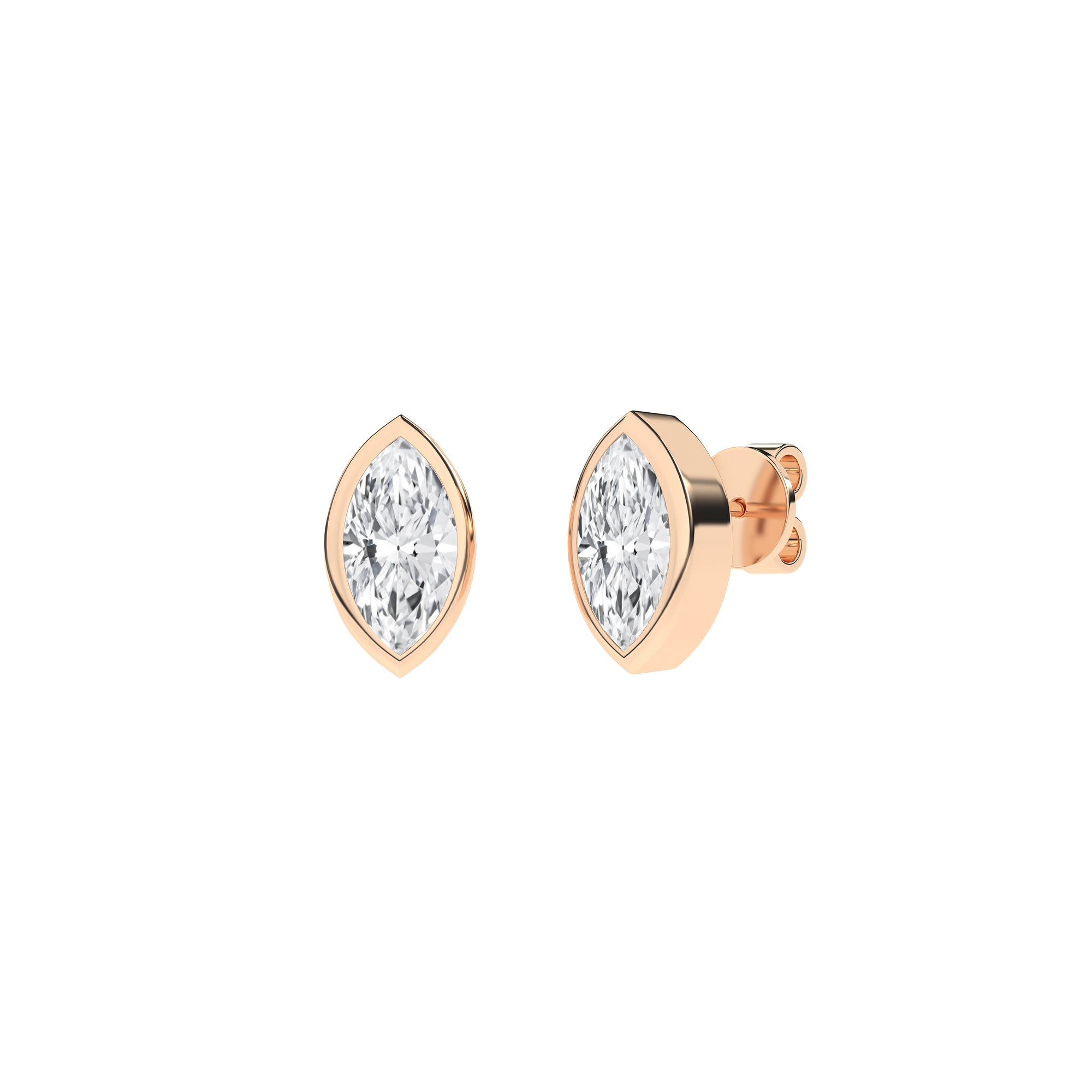 Bezel-Set Solitaire Earrings (Marquise)