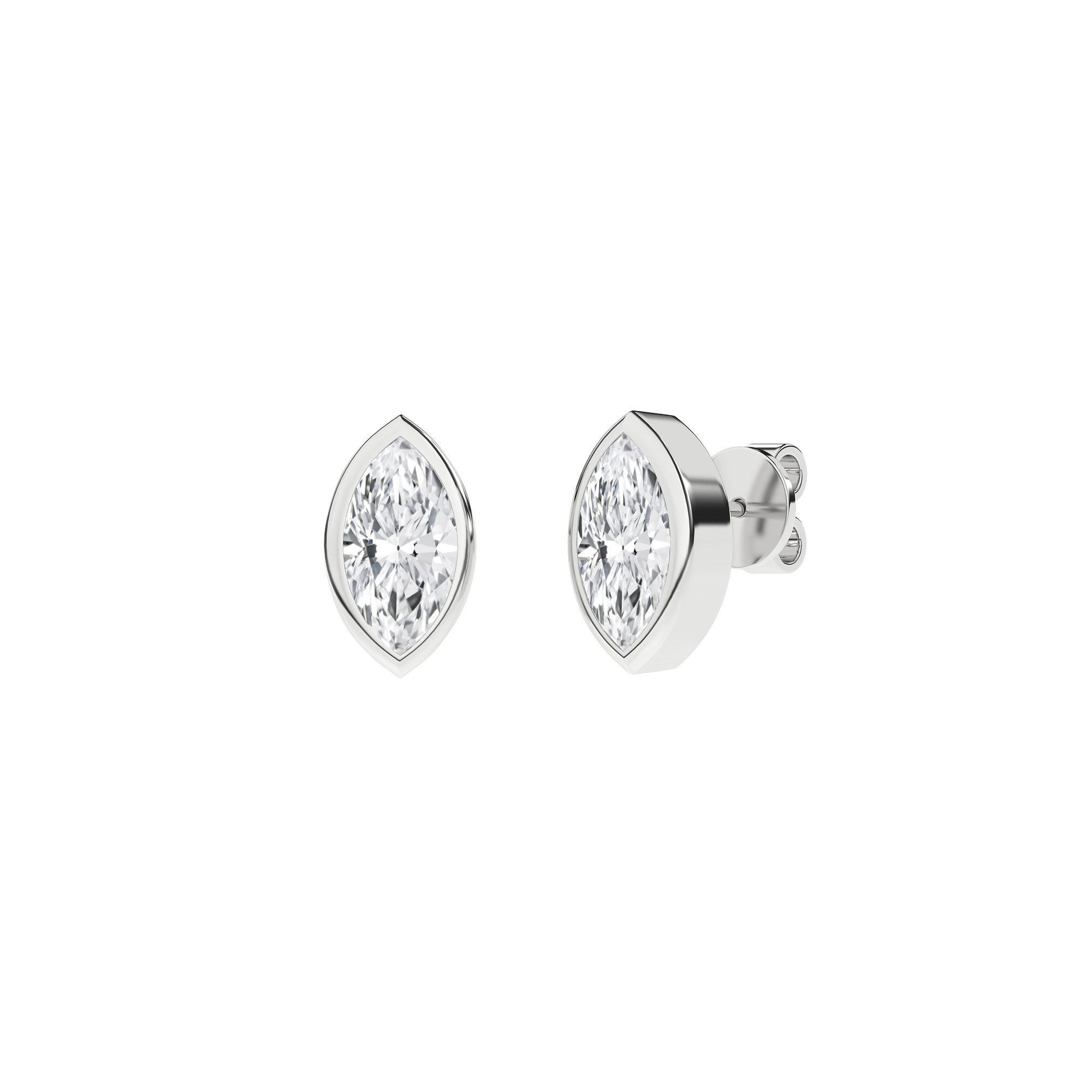 Bezel-Set Solitaire Earrings (Marquise)