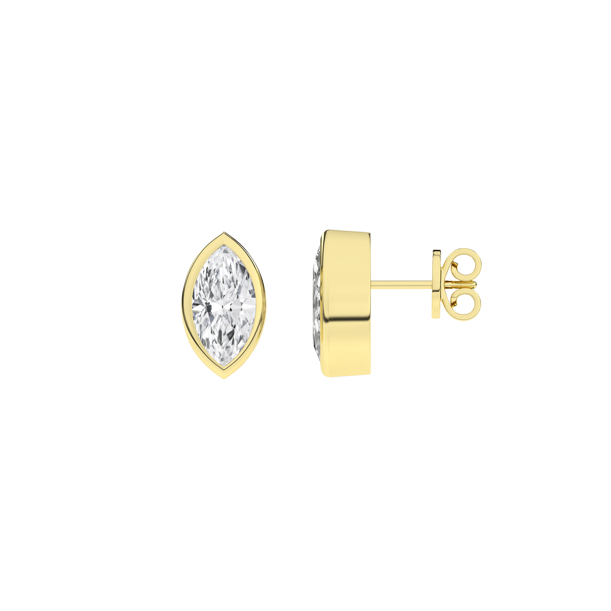 Bezel-Set Solitaire Earrings (Marquise)