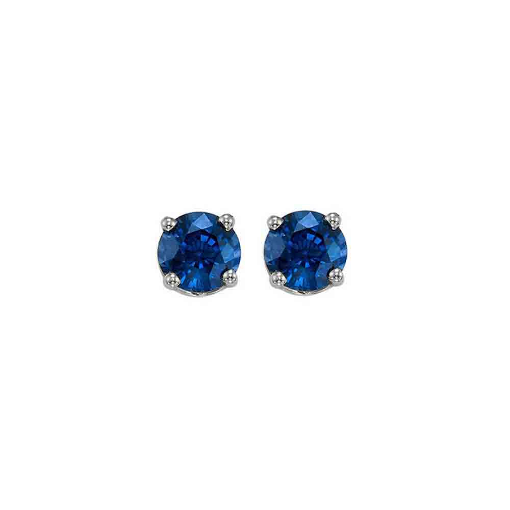 14k White Gold .50ct Blue Sapphire Stud Earrings
