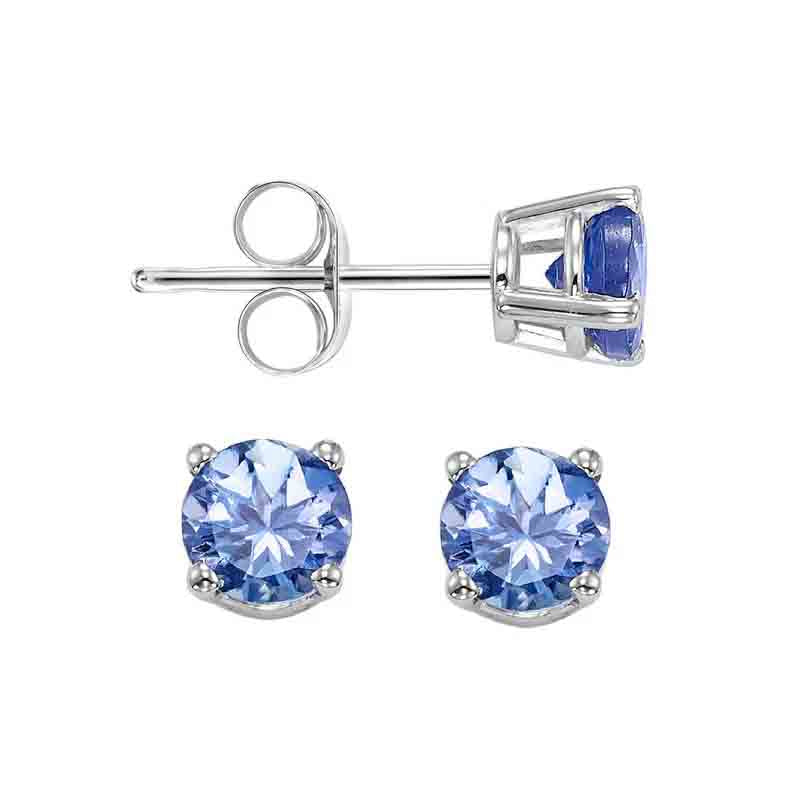 14k White Gold .50ct Tanzanite Stud Earrings
