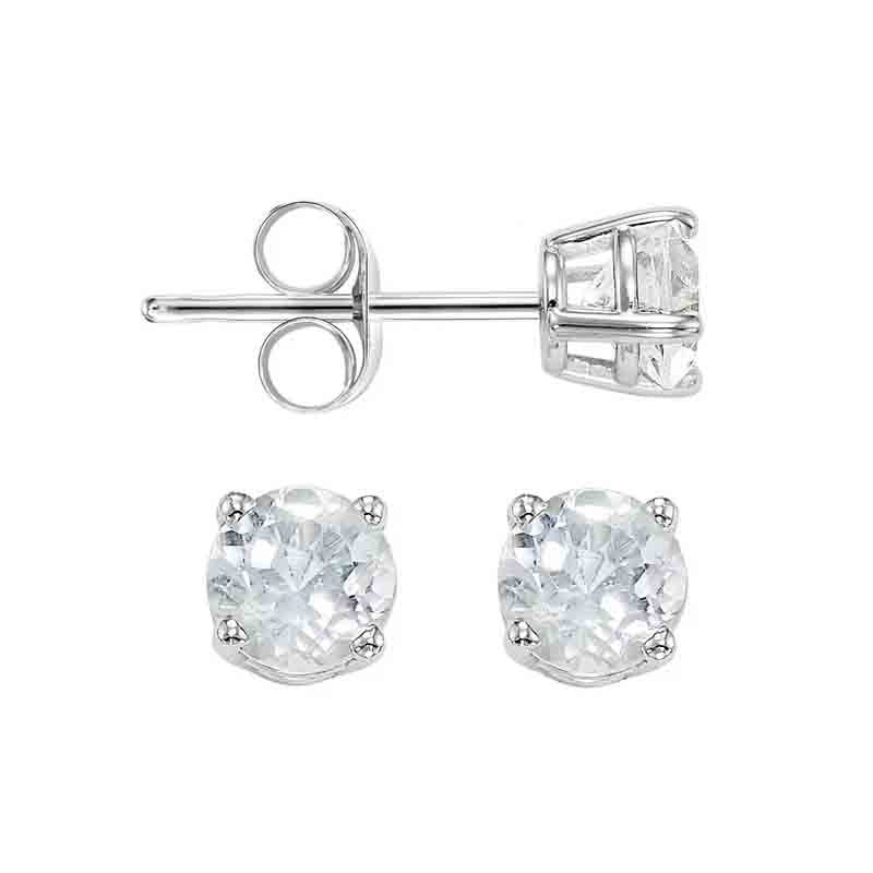 14k White Gold .50ct White Topaz Stud Earrings