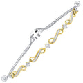 Front View Diamond Vintage Style Solitaire Bolo Bracelet- Adjustable