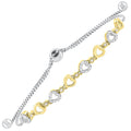 Silver Diamond Classic Book Bolo Bracelet  - 1/8 ctw
