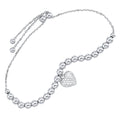 Front View Silver Classic Book Bolo Bracelet