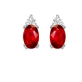 White Gold Diamond and Ruby Earrings .62gtw .04ctw