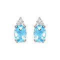 10kt White Gold Blue Topaz & Diamond Earrings