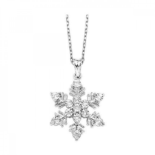Silver Snowflake Diamond Pendant