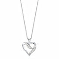 Front View Diamond Open Ribbon Heart Pendant