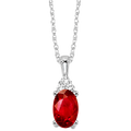 White Gold Diamond and Ruby Pendant .50tgw .02ctw
