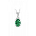 10k White Gold .50ctw Emerald and Diamond Necklace