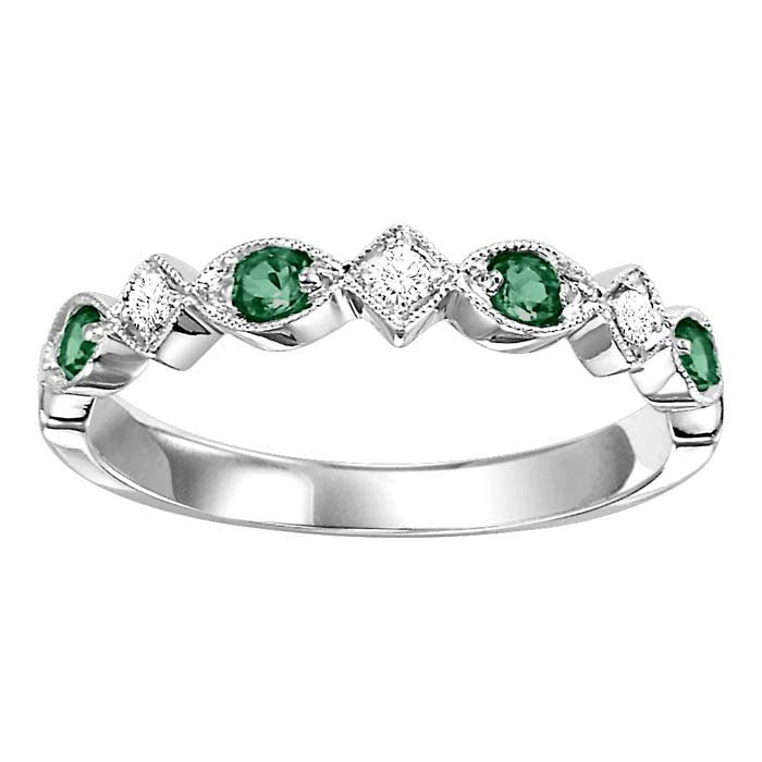 Gold Diamond Emerald Gemstone Ring