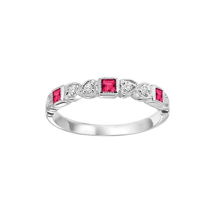 Gold Diamond Ruby Gemstone Ring
