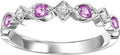 Gold Diamond Pink Sapphire Gemstone Ring