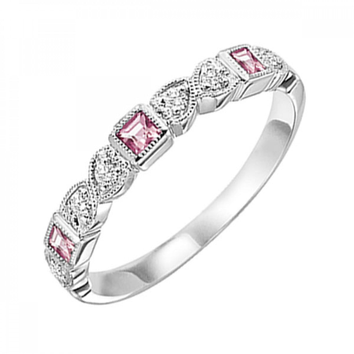 Gold Diamond Pink Tourmaline Gemstone Ring