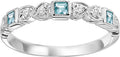 Gold Diamond Blue Topaz Gemstone Ring