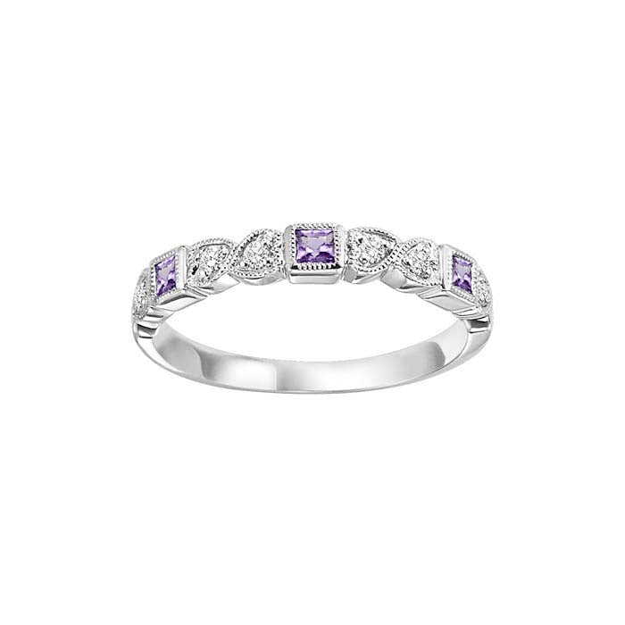 Gold Diamond Amethyst Gemstone Ring